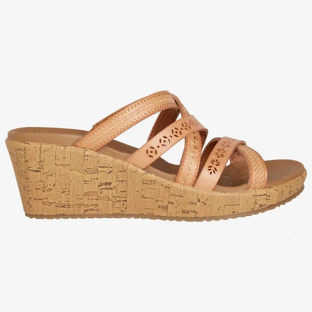 Sketchers BEVERLEE - TIGER POSSE wedge sandal wide size 10 new - Picture 2 of 13